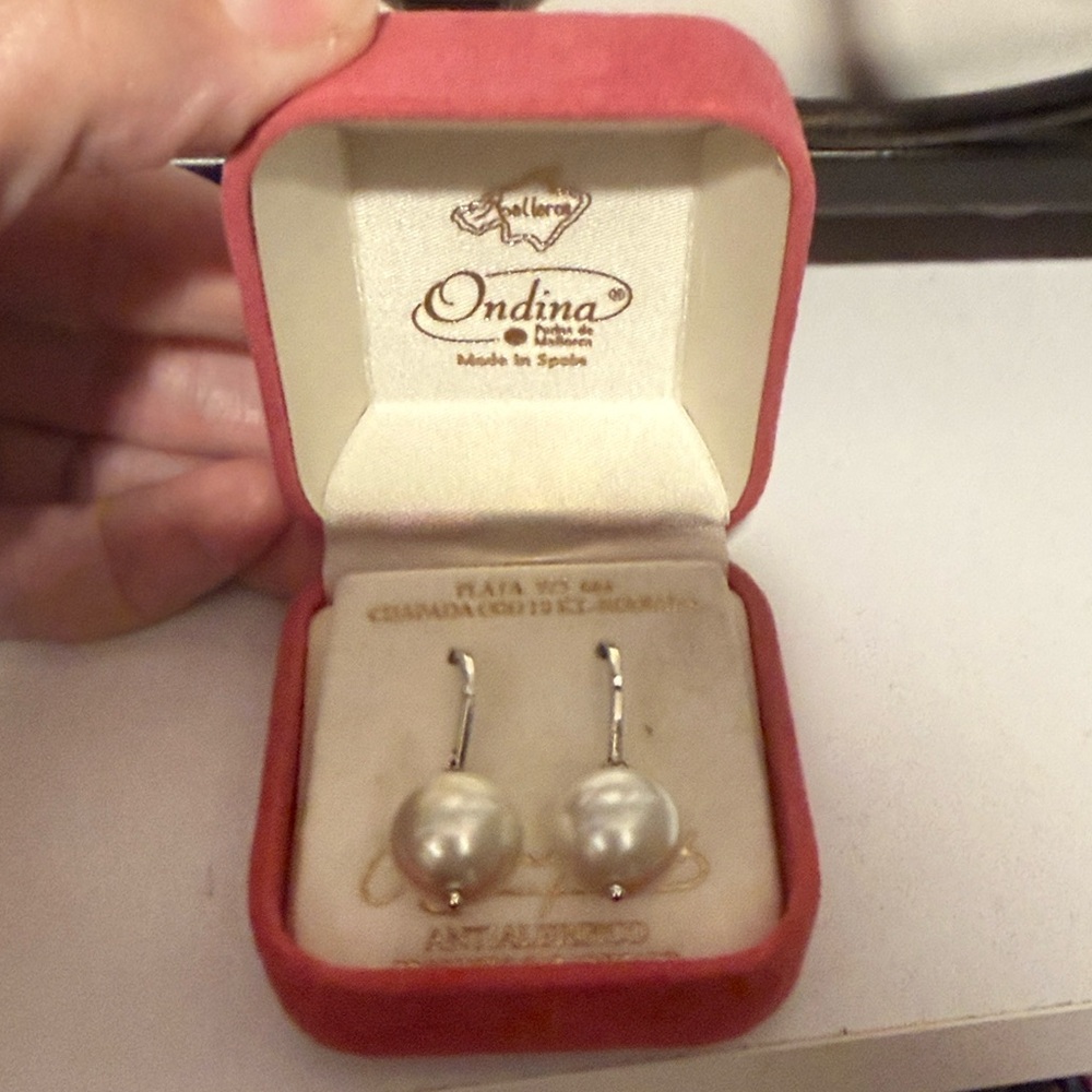 Authentic Mallorca Pearls Earrings 18k gold Sterling Silver